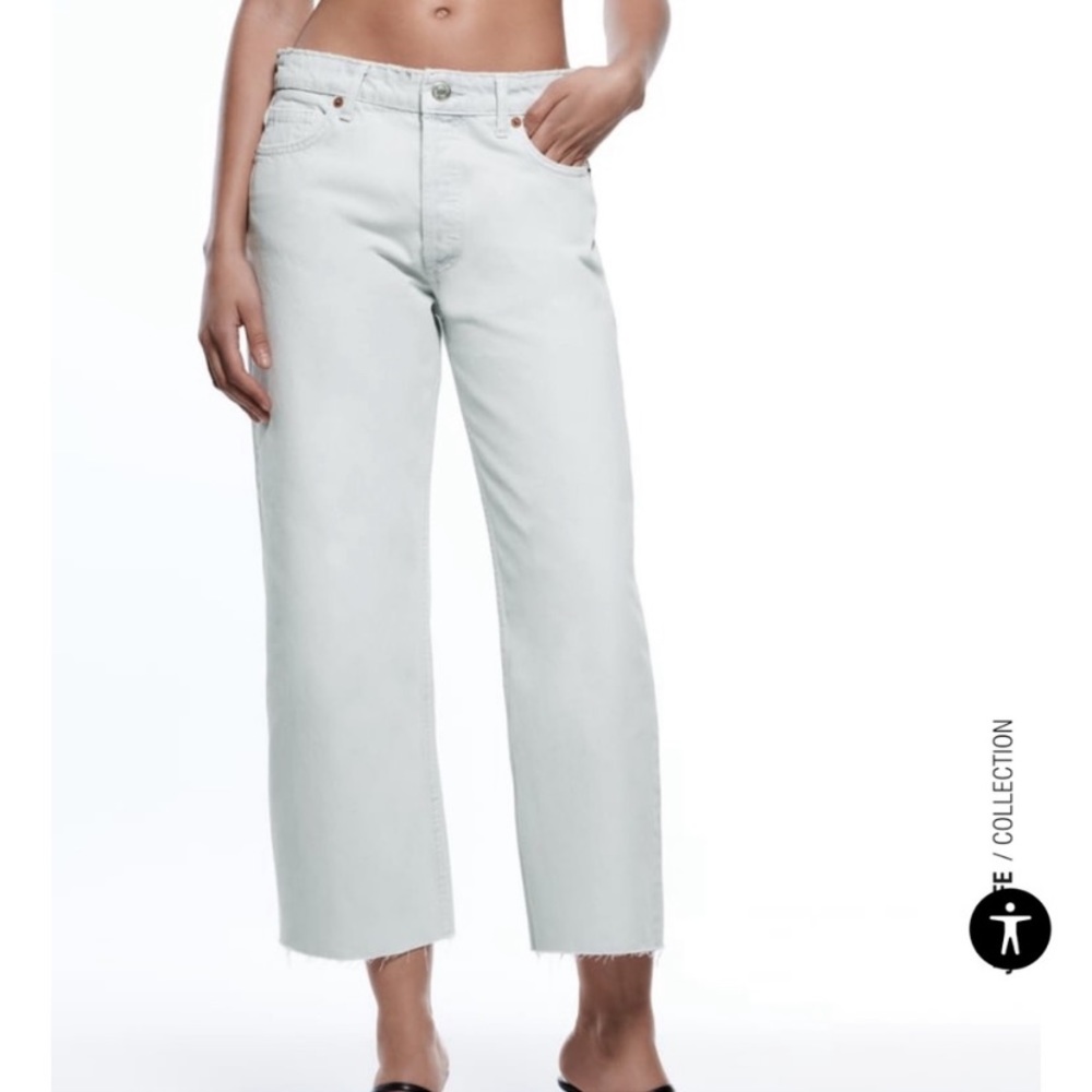 Zara cropped Wide Leg jeans
